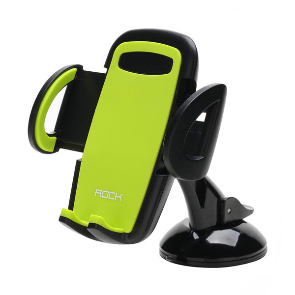 Rock Universal Deluxe Windshield Phone Holder - Negro/Verde